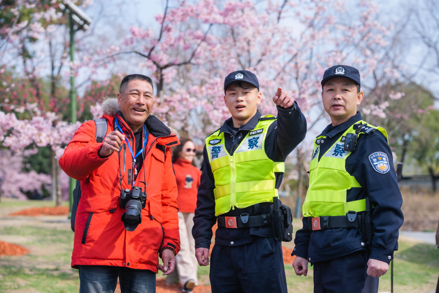 上海“最长樱花节”将至 民警出动无人机做好“护花使者”_fororder_4