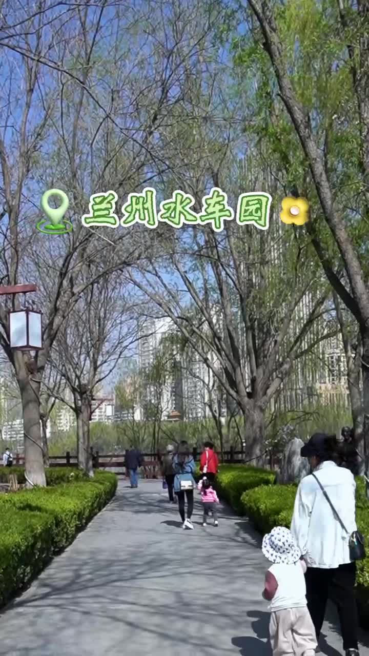 甘肃兰州春日水车园绿意盎然游人如织