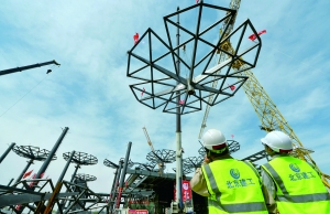 “鋼鐵花海”綻放北京世園會 國際館預計今年9月底竣工