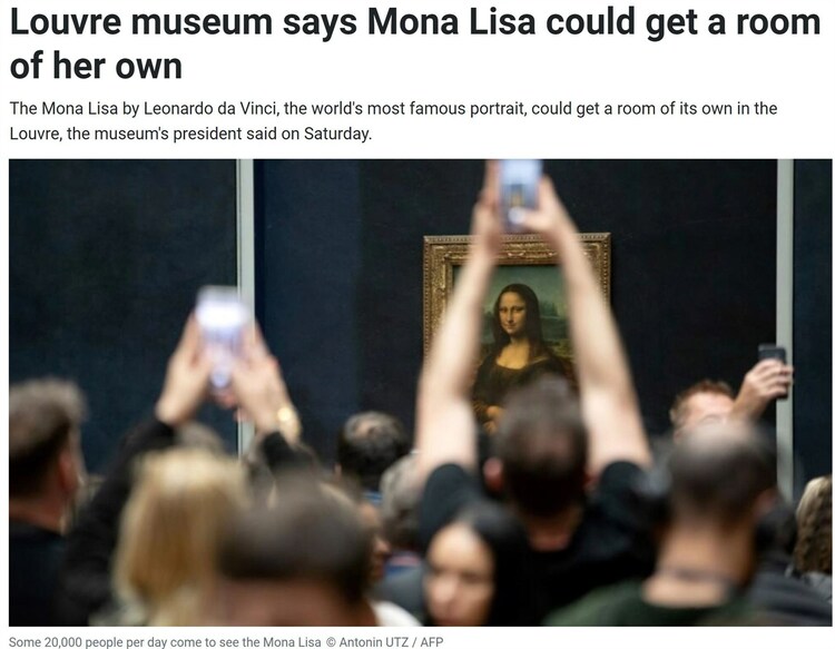 卢浮宫要给《蒙娜丽莎》“开单间”