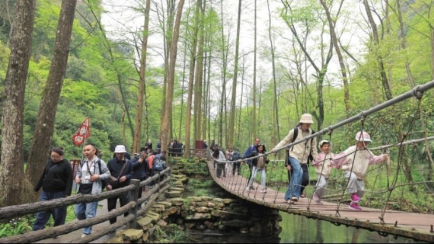 张家界国家森林公园迎来旅游旺季