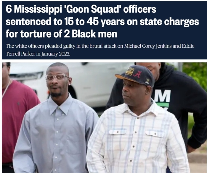 因虐待非洲裔 自称“暴徒小队”的美国前警察被判重刑！