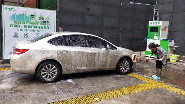 蛙吖共享自助洗车中石油南昌分公司布机安装竣工