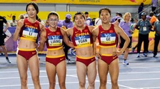 全力衝刺！中國田徑女子4X100米接力隊力拼奧運資格