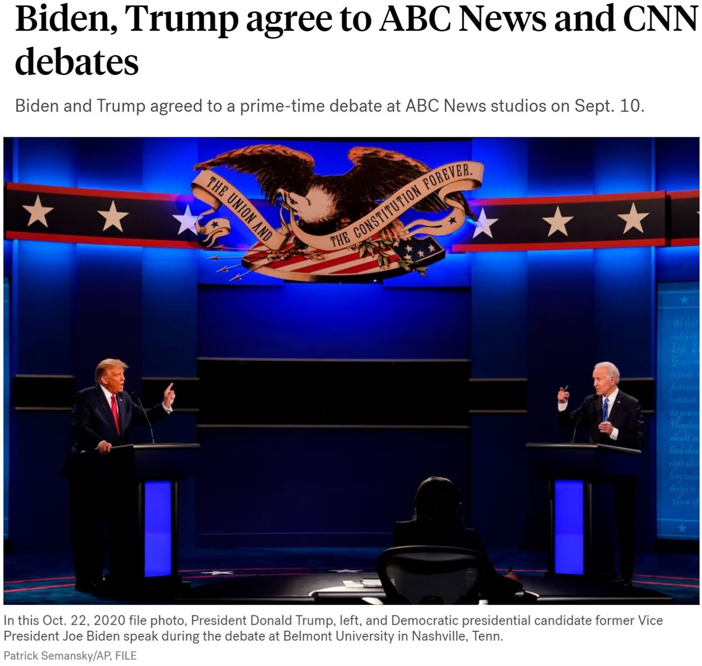 打破常规！他俩的首场电视辩论或成美国史上“最早” - 国际在线移动版