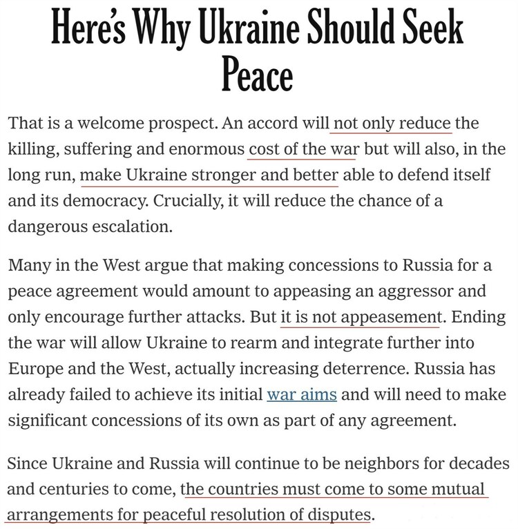 美媒：乌克兰应该寻求和平