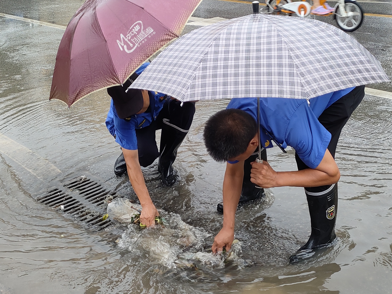 保定市满城区：以“迅”应“汛” 保障城市安全运行_fororder_清理雨水篦子 摄影 康胜