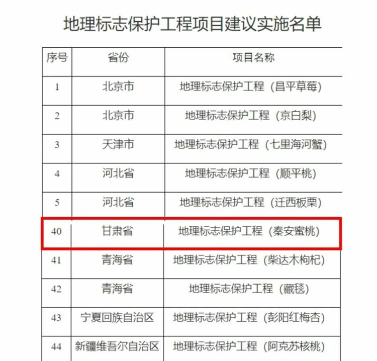 【原創】甘肅天水秦安蜜桃上榜2024年國家級地理標誌保護工程實施名單_fororder_3