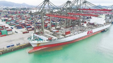  Xiamen Port COSCO Shipping US Southwest SEA3 New Route Officially Opened