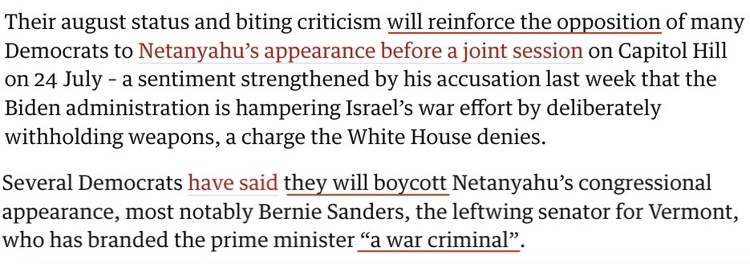 內塔尼亞胡將在美國國會演講 美媒：美國在加沙戰爭中已走投無路