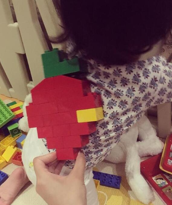 欧弟娇妻陪JOJO拼积木 童心大发拼了个仙女棒