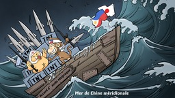 【Actualité en caricatures】 De grosses vagues en mer de Chine méridionale, les petits bateaux doivent être prudents