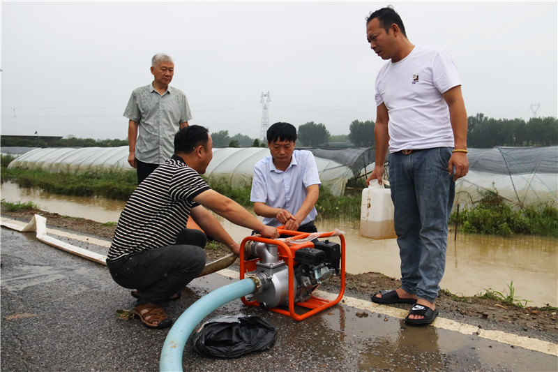 南陽市臥龍區：全力以赴做好汛情處置和排澇救援工作_fororder_當地幹部群眾在潦河鎮排除田間積水 攝影 王小軍.JPG