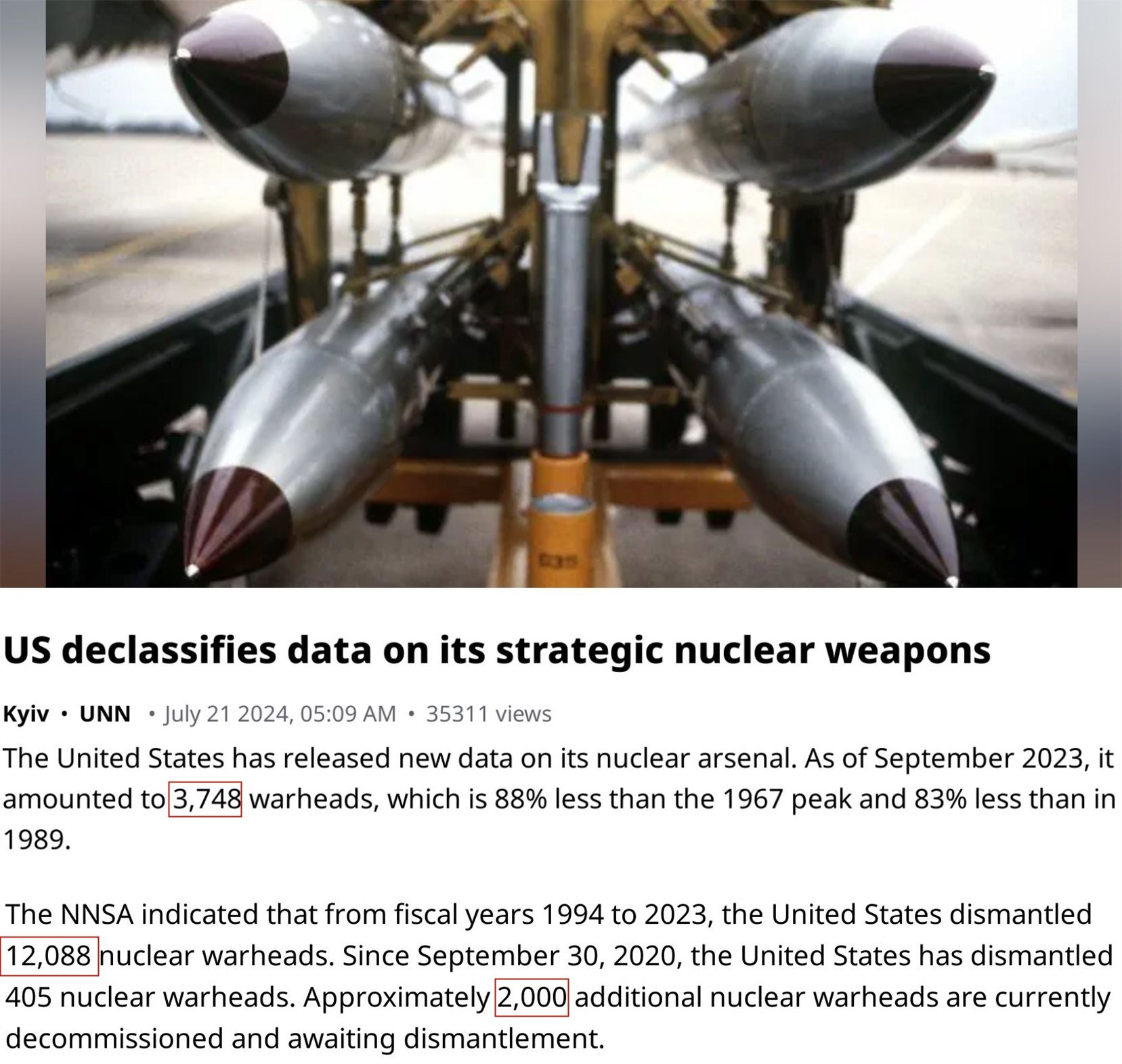 30年销毁1.2万枚核弹头 美国军方实际在减量增效_fororder_6cc6f018c81a4b2292d3c005bc0e1d90