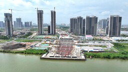 明珠湾跨江通道工程项目横沥首开段主体结构封顶