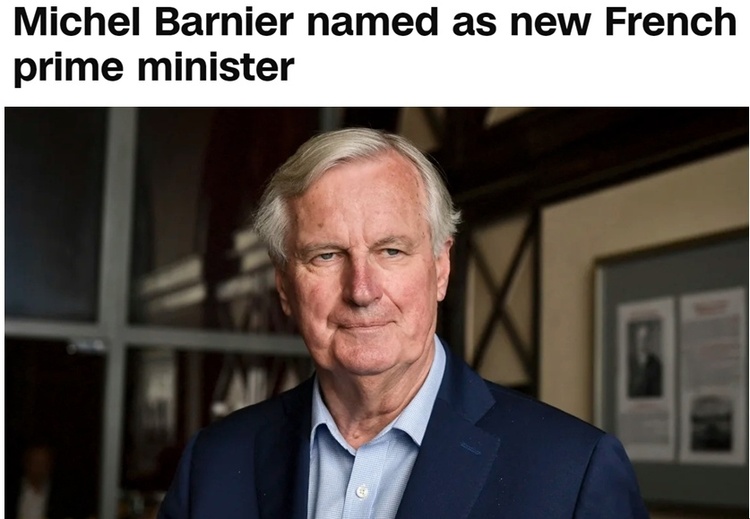 巴尼耶就任法国新总理 国民议会面临“三分天下”政治格局