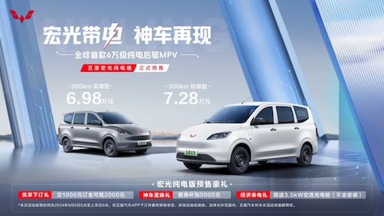宏光带电 神车再现 五菱宏光纯电版6.98万元起正式预售_fororder_image001