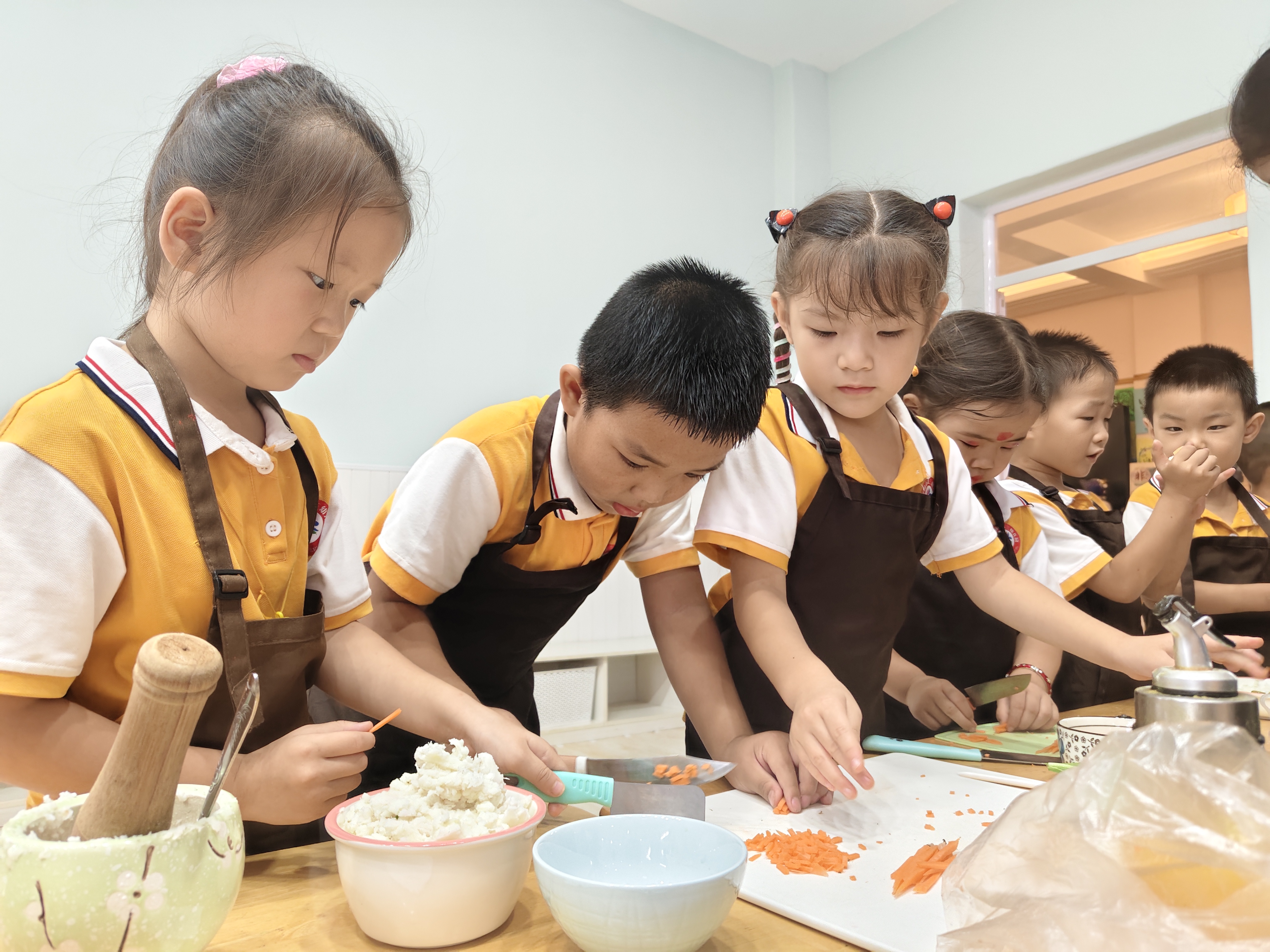 河北安国：寓教于味 药食同源智慧启蒙_fororder_小朋友们认真制作药膳。王金婵摄 (2)