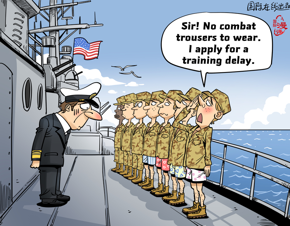 【Editorial Cartoon】Insufficient Stock of “Trousers”_fororder_英语