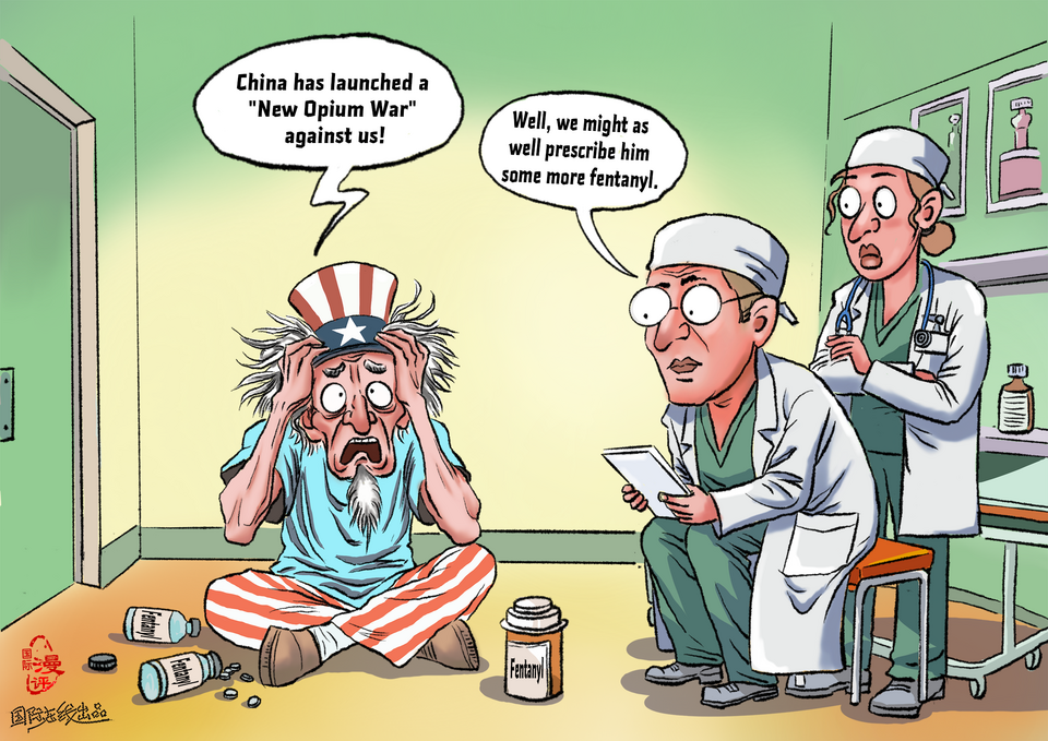 【Editorial Cartoon】Frenzied Uncle Sam_fororder_“芬”狂山姆(英)