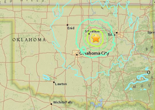 美国俄克拉荷马州发生5.3级地震 震源深6.1公里