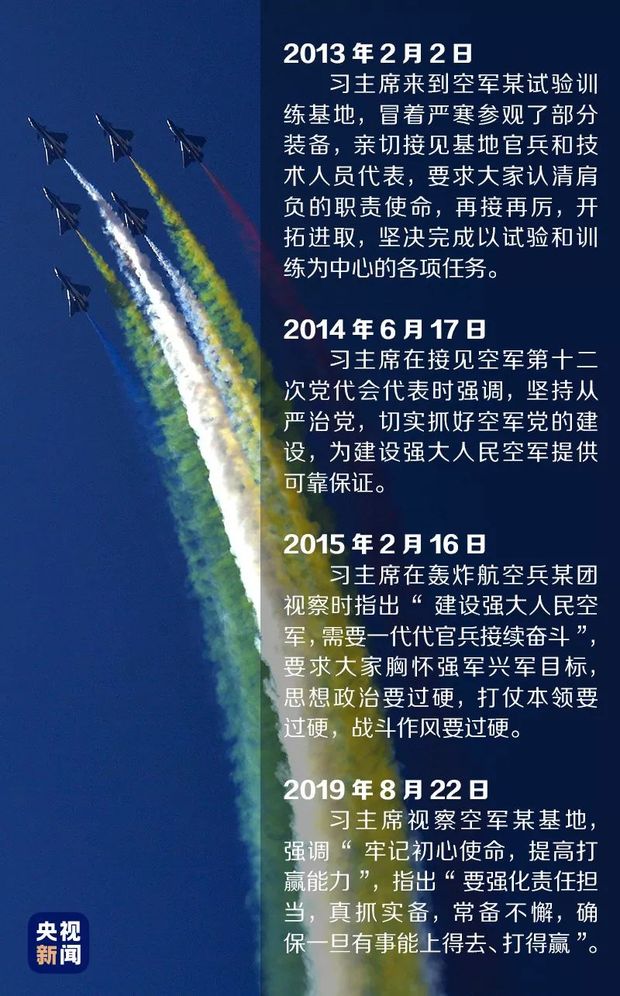 人民空軍70年，強軍思想指引新航程