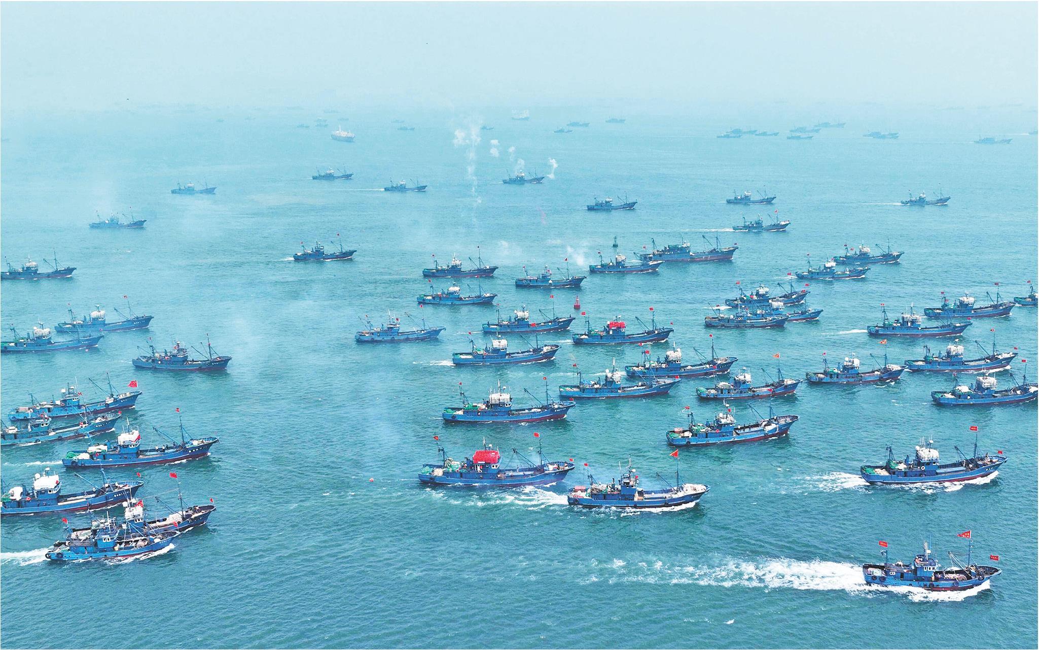 山東沿海千帆競發！撒下“金秋第一網”