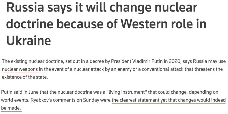 俄罗斯为何明确表态要修改核政策