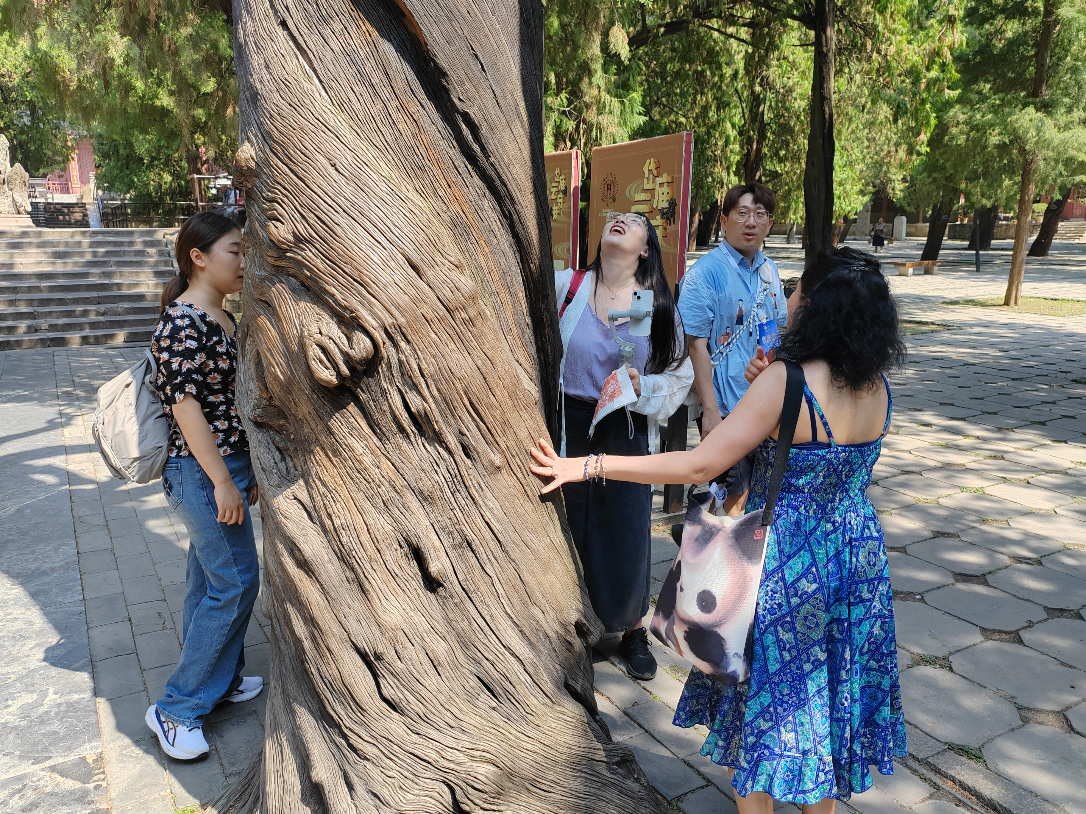 【你好·泰山】流連泰山腳下千年古廟 外國網紅在古韻悠悠中解碼泰山文化_fororder_圖片2