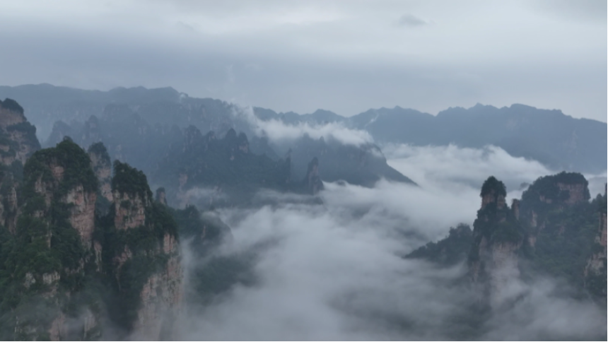 張家界十里畫廊：雲霧繞峰叢 水墨畫卷醉遊人