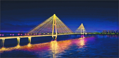 8座跨江大桥现“丹青画卷日月新城”主题