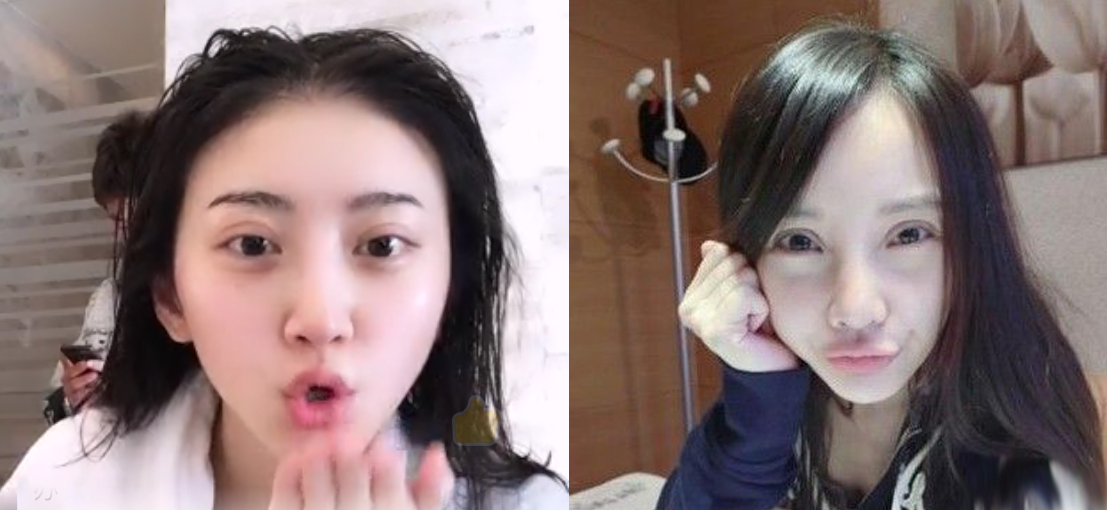 景甜素顏直播 雙眼皮比李小璐都寬