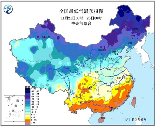 中央气象台发布寒潮预警 部分地区降温可达16℃