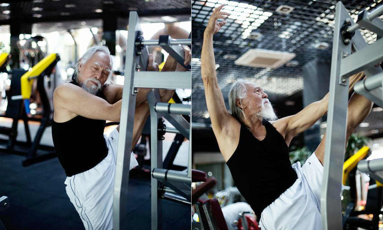 长寿秘诀九旬爷爷健身24年身材健硕赛小伙