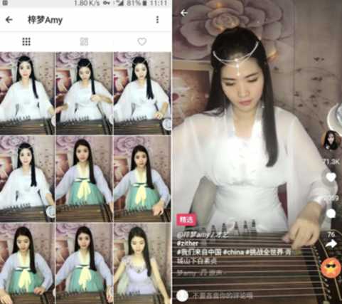 在抖音海外版，中国女生用汉服加民乐征服老外