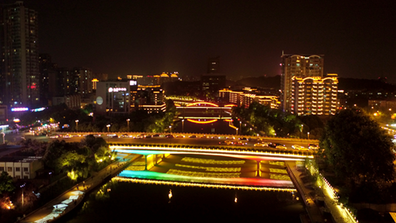 南京外秦淮河夜景照明亮灯 完整呈现南京夜印象