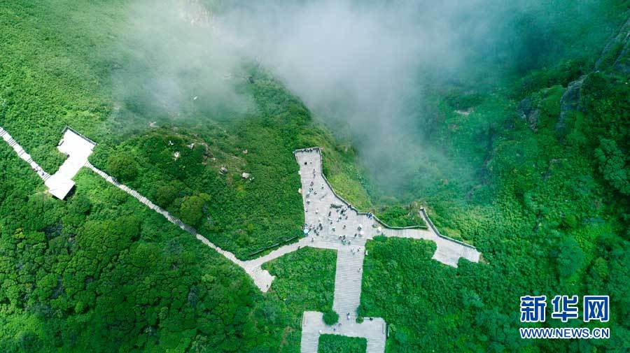 航拍“神農第一景”神農谷 雲霧蒸騰宛若仙境