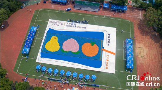 （供稿 社会广角列表 三吴大地南京 移动版）世界最大的足球拼图在南理工实小正式诞生
