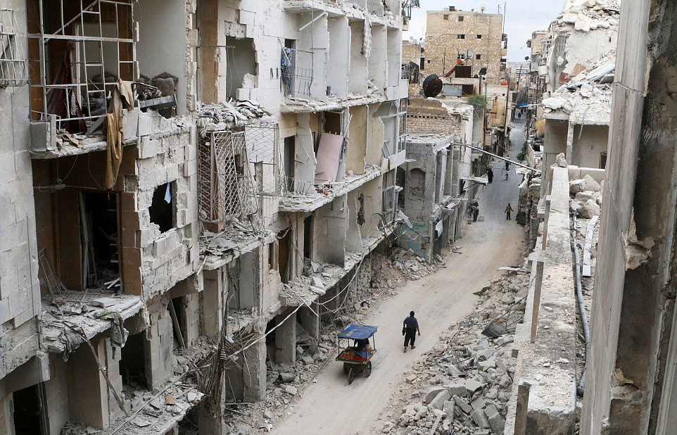 阿勒颇战前战后景色对比 苦战四年城市变废墟(高清组图 国际在线移