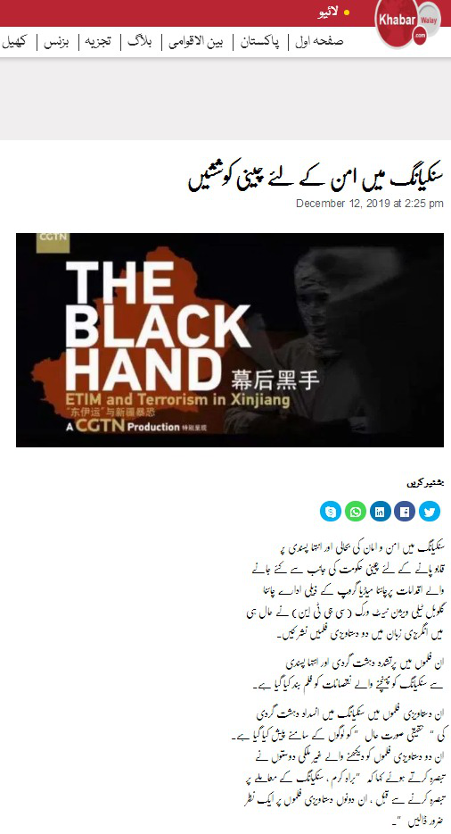 评论新疆问题前，请先看看这两部纪录片吧！——“巴铁”力挺CGTN反恐纪录片