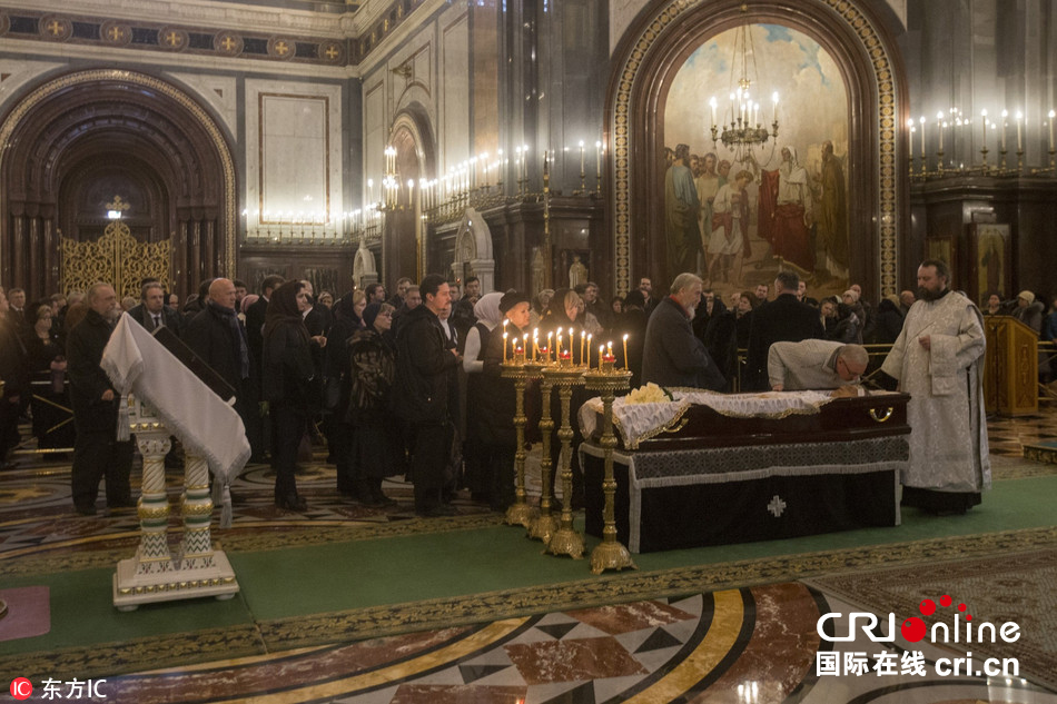 当地时间2016年12月22日,俄罗斯遇刺大使卡尔洛夫葬礼在莫斯科