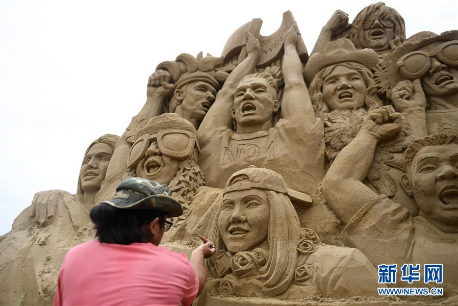 浙江舟山：“沙雕世界杯”亮相海滩