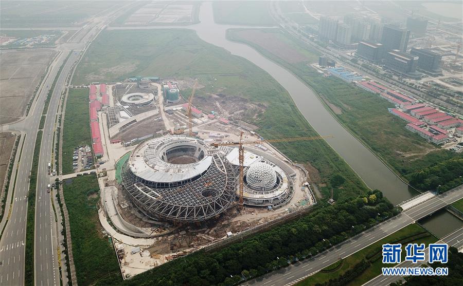 上海天文馆初具规模 主体建筑大悬挑支撑结构开始卸载