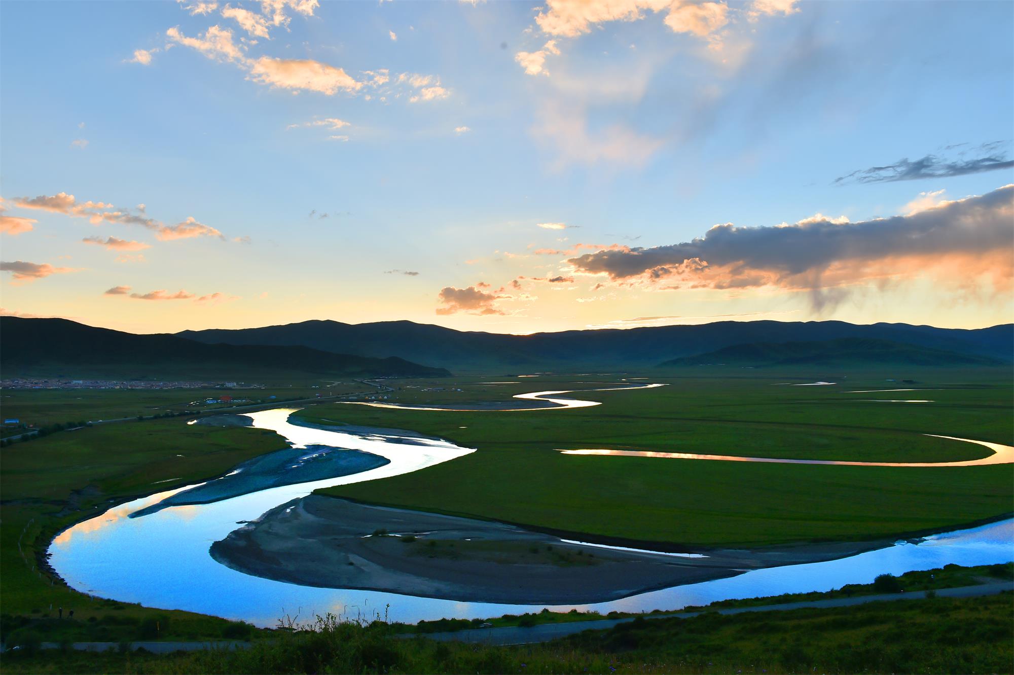 青藏高原东南缘的黑颈鹤都会集结在四川省阿坝州红原县嘎曲河上游湿地