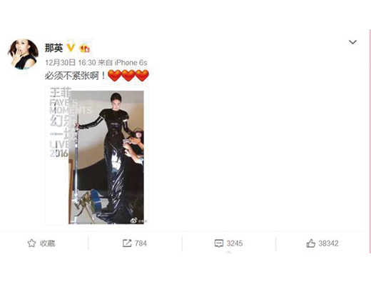 那英力挺王菲与网友对骂 却招架不住关了微博