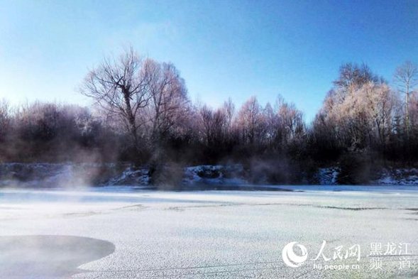 大兴安岭阿木尔“不冻河”-40℃的极寒美景