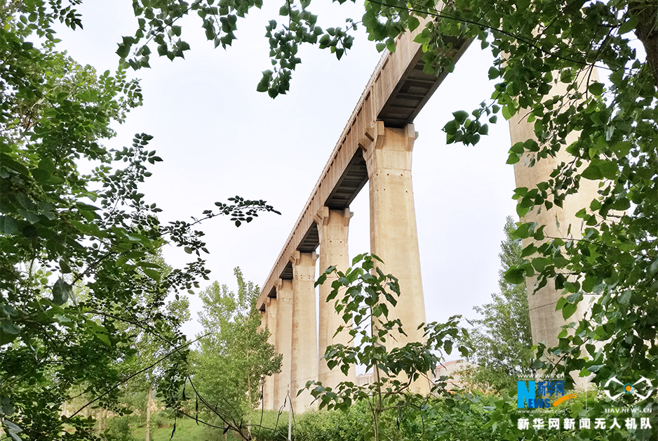 航拍亚洲第一渡槽引丹渠排子河渡槽