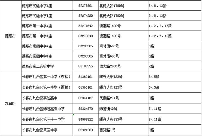 04【吉林】【原創】長春市2018年中考時間及考點確定