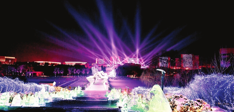 长春世界雕塑园：市民庆佳节、赏冰雪好去处
