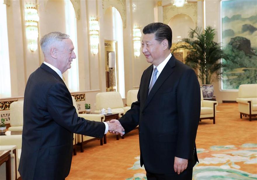 Xi meets with U.S. Secretary of Defense
